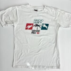 Vintage 1988 Rancho Murieta Grand Prix Tee L – Equestrian 80s Graphic Oneita